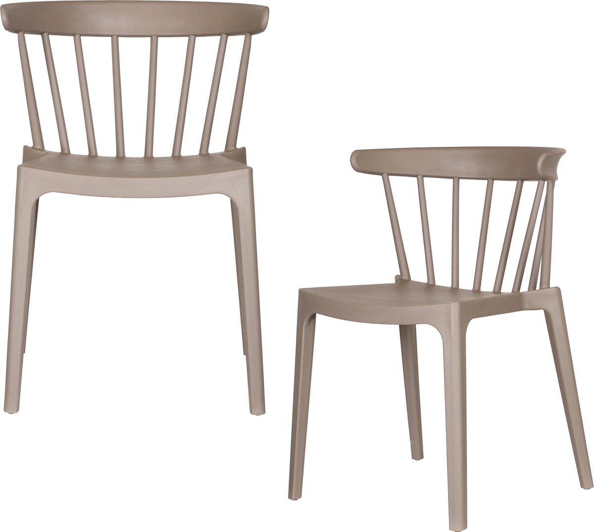 WOOOD Bliss Tuinstoel - Kunststof - Taupe - Set van 2
