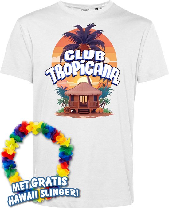 T-shirt Cabana | Toppers in Concert 2024 | Club Tropicana | Hawaii Shirt | Ibiza Kleding | Wit | maat M