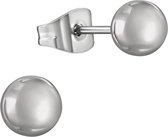 Aramat Jewels - Bolletjes Serie - Zilverkleurige Oorbellen - Staal - 5mm - Veelzijdige oorsieraden - Zilverachtig metaal - Oorbellen - Uniseks - Cadeau tip - Feestdagen - kind