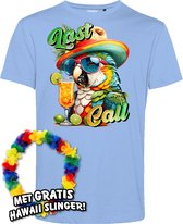 T-shirt Last Call | Toppers in Concert 2024 | Club Tropicana | Hawaii Shirt | Ibiza Kleding | Lichtblauw | maat XL