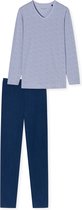 Schiesser Pyjama lange broek - 815 Blue - maat 36 (36) - Dames Volwassenen - 100% katoen- 180062-815-36