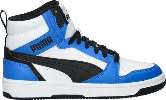 PUMA Puma Rebound V6 Mid Jr FALSE Sneakers - PUMA White-PUMA Black-Racing Blue - Maat 38