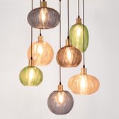 Design hanglamp met verschillende kleuren geribbeld glas - Altair