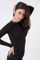 Mode Lotus Katoen Lange Mauw Dames Onderhemd Kleur:Zwart Maat M