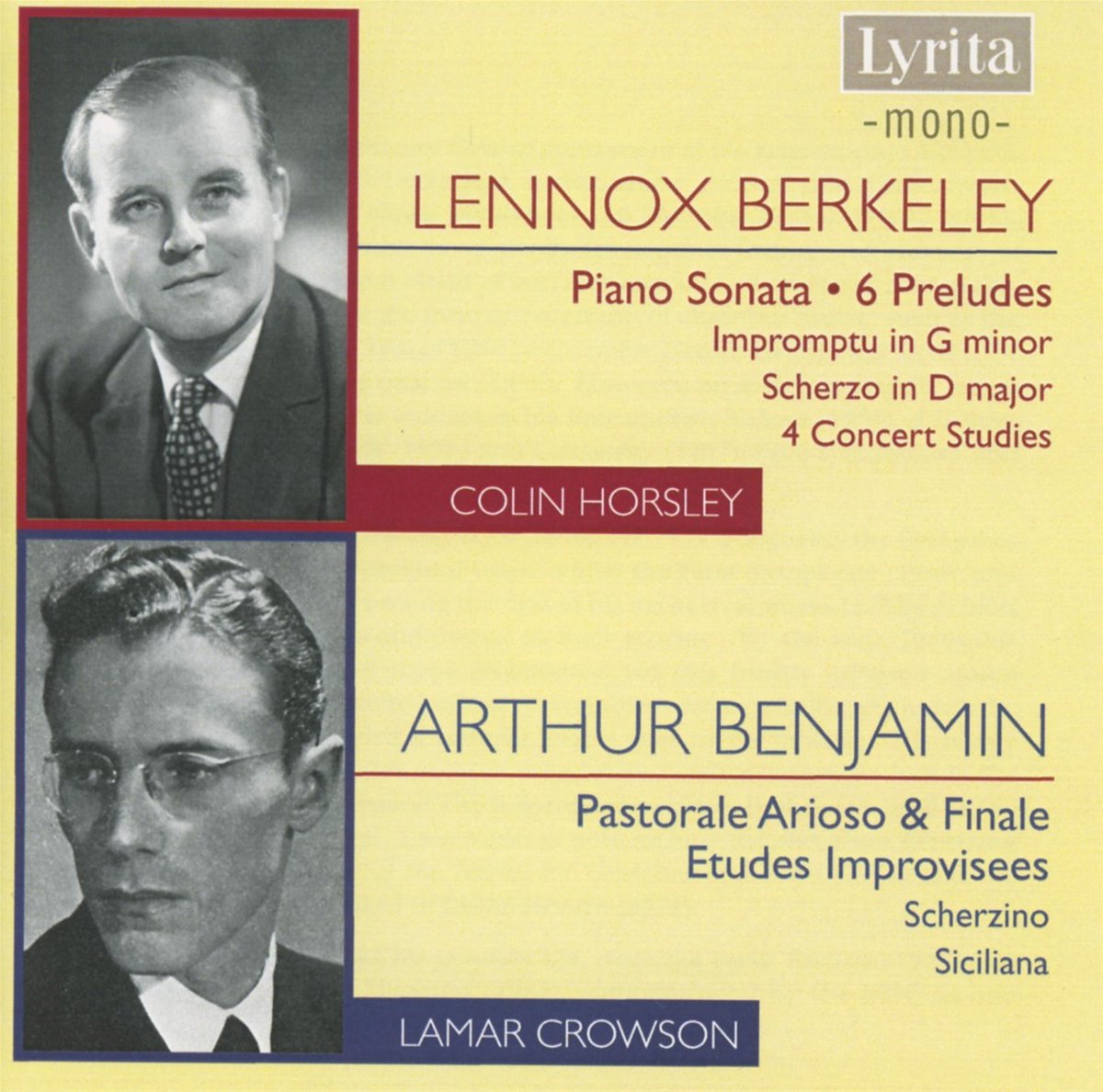 Lennox Berkeley, Colin Horsley, Lamar Crowson - Berkeley & Benjamin: Works For Piano (2 CD)