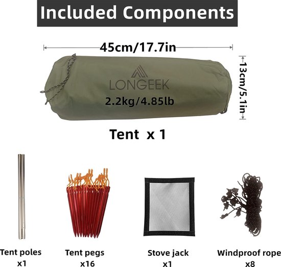 Luxe tent - Premium Gemakkelijk Opzetbare Tent - Verduisterende Kampeertent van Luxe. — afbeelding 5