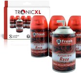 TronicXL 4x 250ml luchtverfrisser navulling, geschikt voor Airwick Freshmatic Max geurdispenser spray navulverpakking ROOS