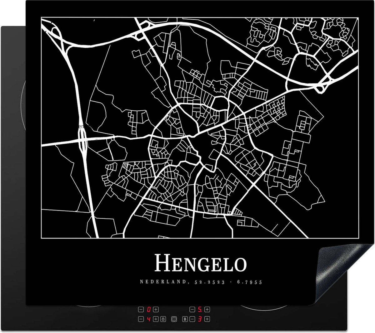Inductie beschermer - Inductie Mat - Kookplaat beschermer - Hengelo - Kaart - Plattegrond - Stadskaart - Inductie beschermer - Inductie Mat - Kookplaat Beschermer - 59x51 cm - Afdekplaat inductie - Inductiebeschermer