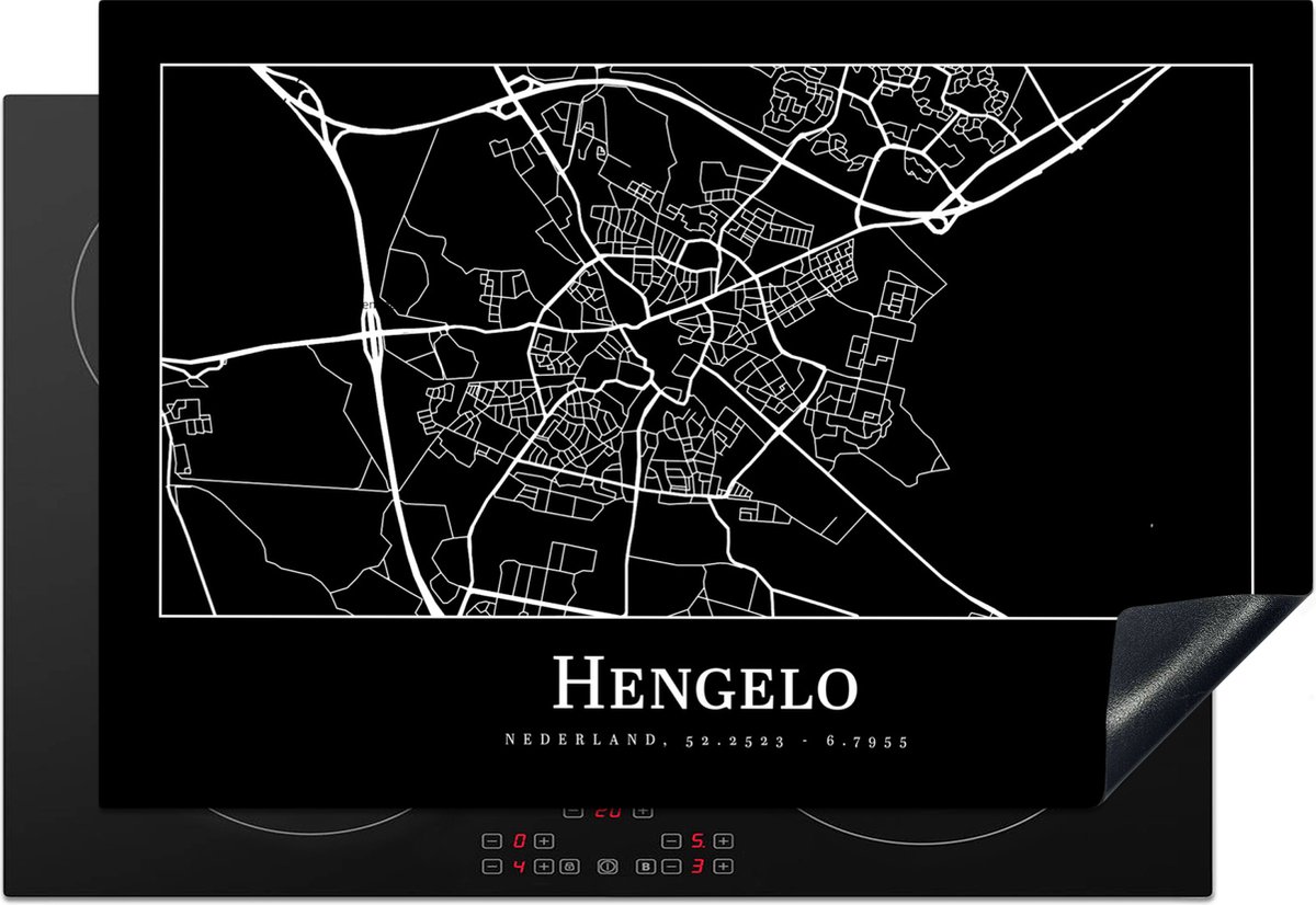 Inductie beschermer - Inductie Mat - Kookplaat beschermer - Hengelo - Stadskaart - Kaart - Plattegrond - Inductie beschermer - Inductie Mat - Kookplaat Beschermer - 77x51 cm - Afdekplaat inductie - Inductiebeschermer