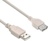 Profile USB Kabel - USB-A (m) naar USB-A (v) - USB 2,0 - 3m - Grijs