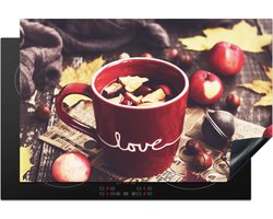 KitchenYeah® Inductie beschermer 81x52 cm - Thee - Appel - Cranberry - Kookplaataccessoires - Afdekplaat voor kookplaat - Inductiebeschermer - Inductiemat - Inductieplaat mat