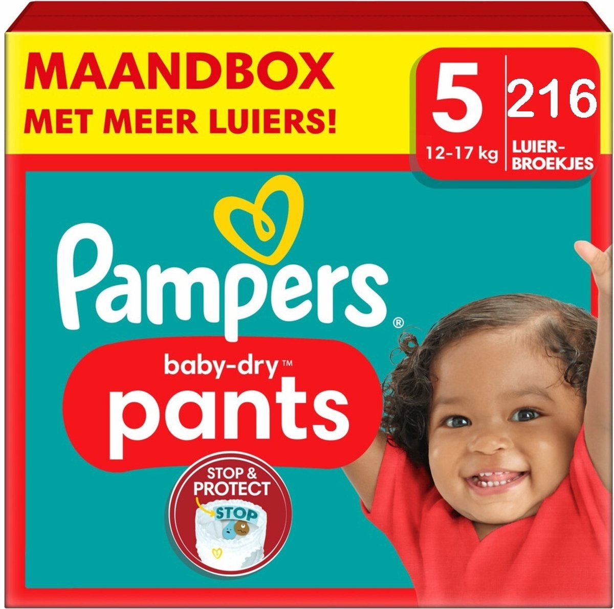 Pampers - Baby Dry Pants - Maat 5 - Maandbox - 216 stuks - 12/17KG - Pampers