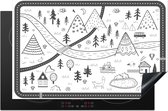 KitchenYeah® Inductie beschermer 80x52 cm - Tekening - Bergen - Kinderen - Illustratie - Kookplaataccessoires - Afdekplaat voor kookplaat - Inductiebeschermer - Inductiemat - Inductieplaat mat