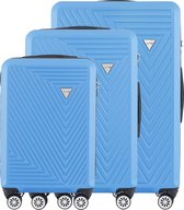 Kofferset 3-delig - Blauw - Complete kofferset - Draaibare wielen - 39L Handbagage + 65L en 100L Ruimbagage