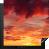 KitchenYeah® Inductie beschermer 78x78 cm - Wolken - Zon - Rood - Kookplaataccessoires - Afdekplaat voor kookplaat - Inductiebeschermer - Inductiemat - Inductieplaat mat