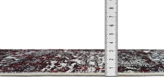 Nostalgie Abstrait Rectangle Poils Ras Tapis Lavable Antidérapant Salon Chambre Rouge - 120x160 CM