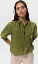 Sissy-Boy - Groene boxy blouse met korte mouwen