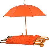 Set van 9 Oranje Windbestendige Automatische Paraplu's 102cm - Kamperen & Outdoor - Regenkleding voor Volwassenen