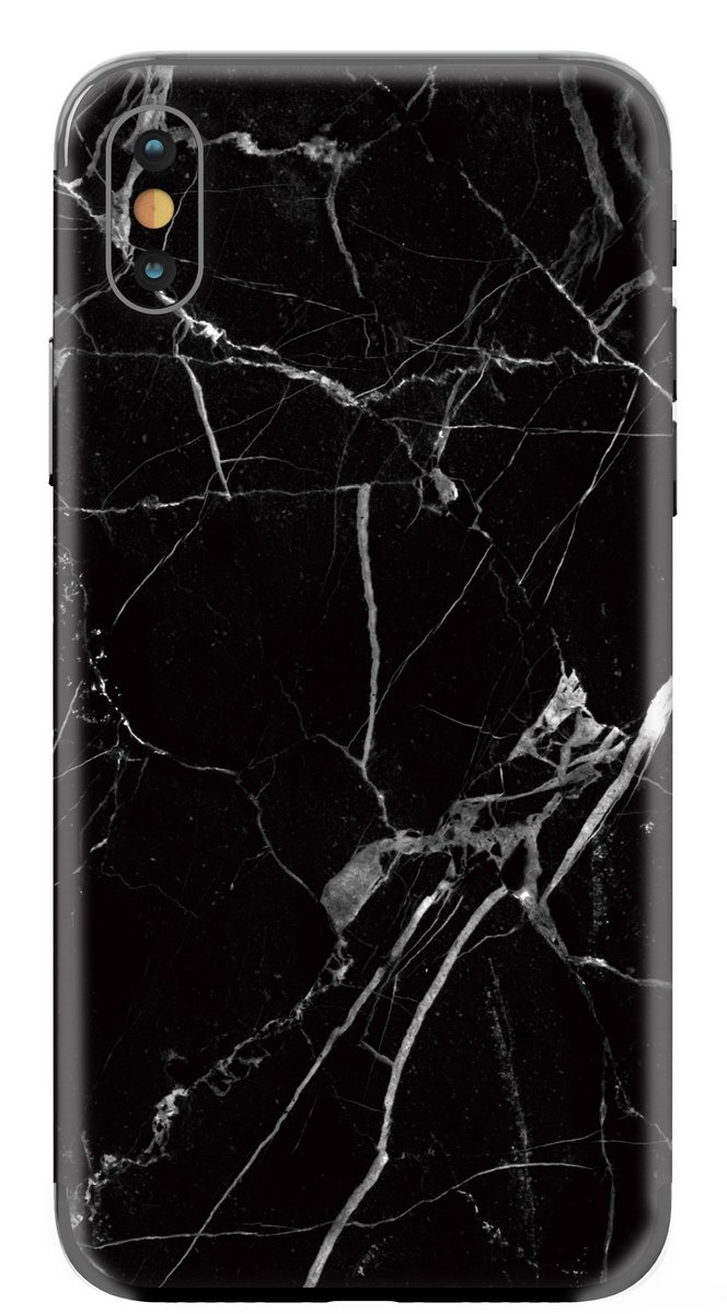 My Style Telefoonsticker PhoneSkin For Apple iPhone X Black Marble