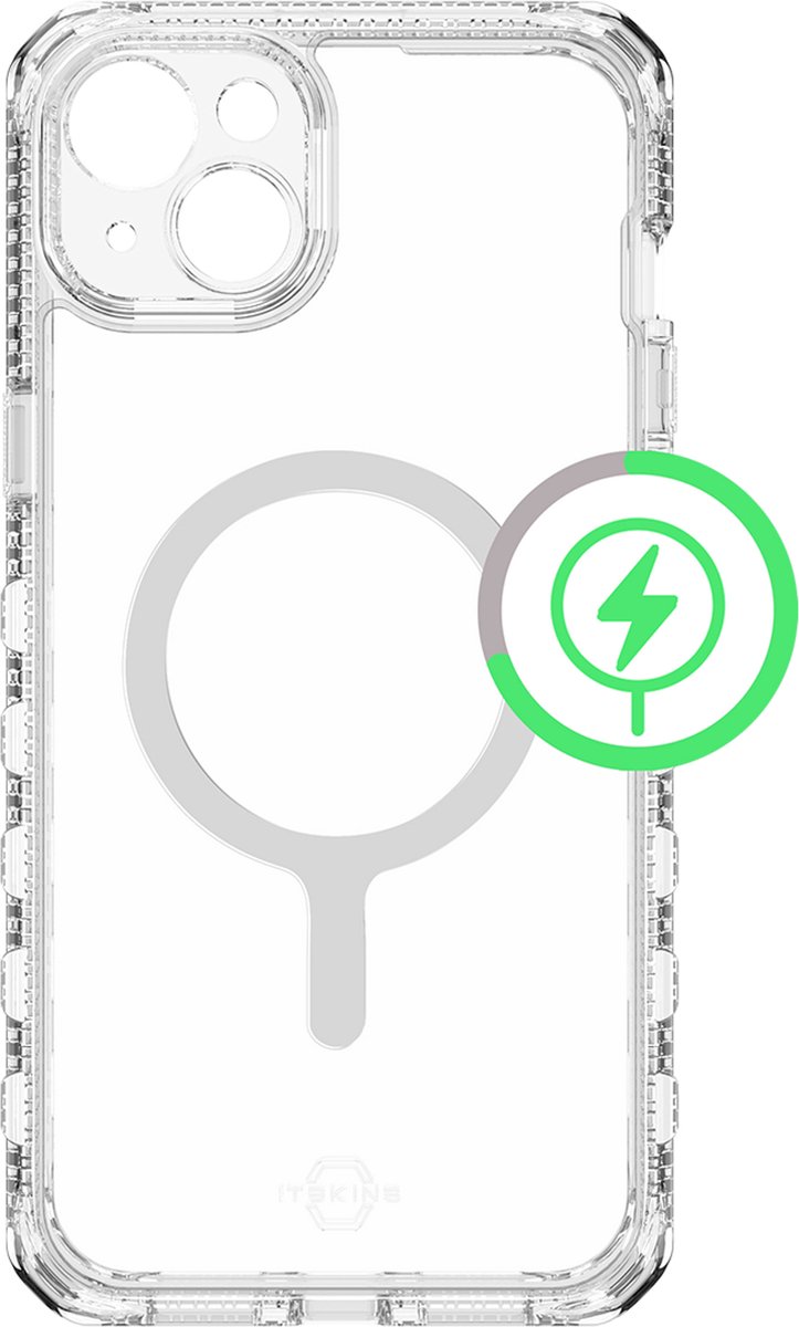 ITSKINS Supreme R Hoesje Geschikt voor Apple iPhone 15 | Compatibel met MagSafe | Back Cover | 4.5M Valbescherming | Transparant