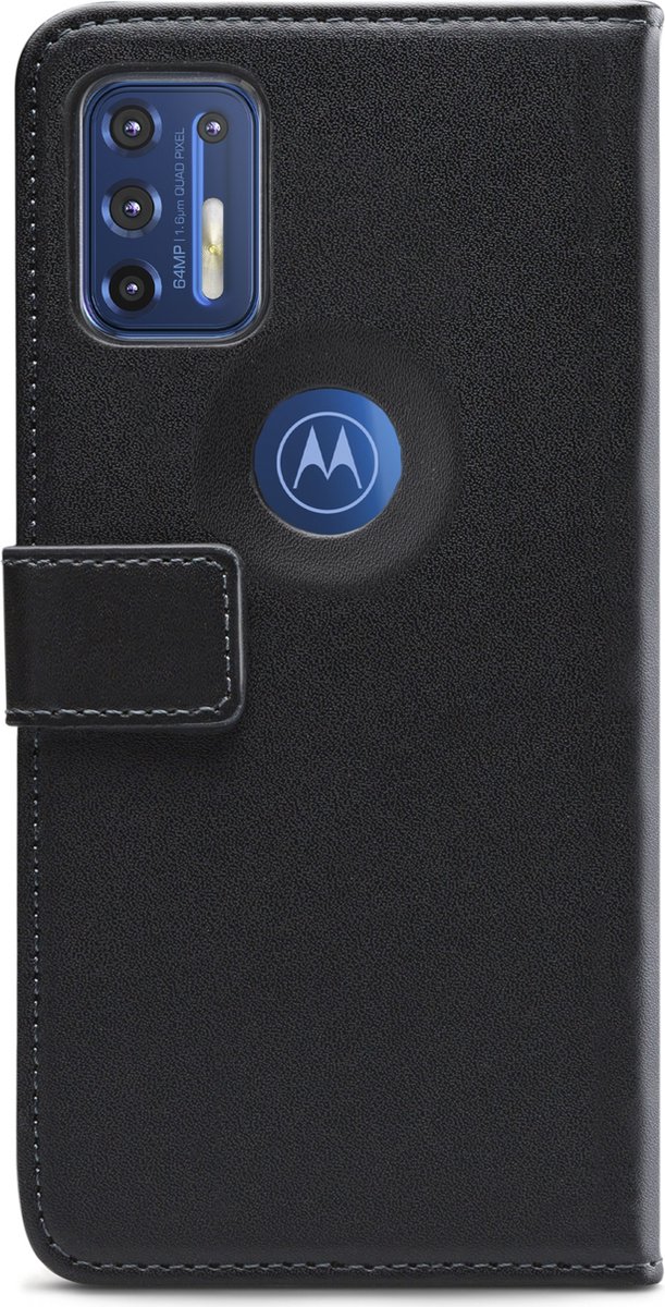 Motorola Moto G9 Plus Bookcase hoesje - Mobilize - Effen Zwart - Kunstleer