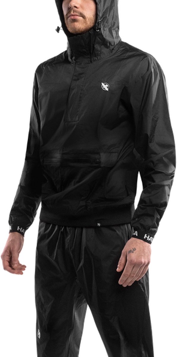 Hayabusa Pro Hooded Sauna Suit - Zweetpak met Capuchon - zwart - maat M