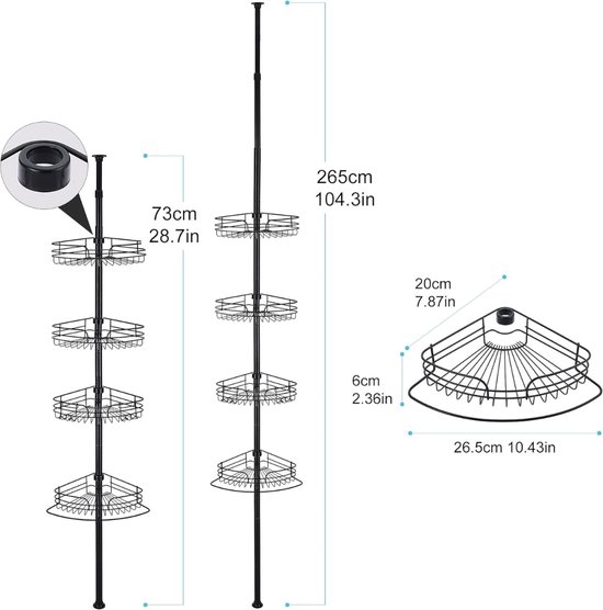 Douchewand Essos 80 x 200 cm - zwart - rookglas - inloopdouche 8mm