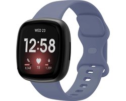 Strap-it Smartwatch bandje - siliconen horlogebandje geschikt voor Fitbit Versa 3 / Fitbit Versa 4 / Fitbit Sense / Fitbit Sense 2 - grijsblauw - Maat: Maat L