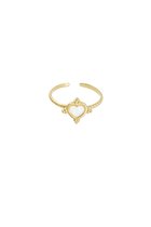 Yehwang - Ring avec coeur en pierre - Bijoux - Acier inoxydable - Pierre - Bijoux - Bijoux - Cadeau - Astuce cadeau - Fête des Mères - Vintage - Coeur