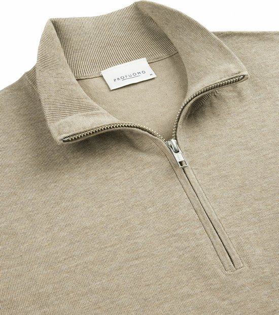 Profuomo - Half Zip Pullover Luxury Beige - Heren - Maat L - Modern-fit