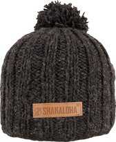 Shakaloha Gebreide Wollen Muts Heren & Dames Beanie Hat van schapenwol met polyester fleece voering - Bopper Beanie Antracite Unisex - One Size Wintermuts