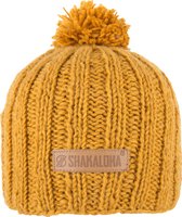 Shakaloha Bonnet en laine tricotée pour homme et femme en laine de mouton avec doublure en polaire polyester – Bopper Beanie Mustard Unisexe – Bonnet d'hiver taille unique.