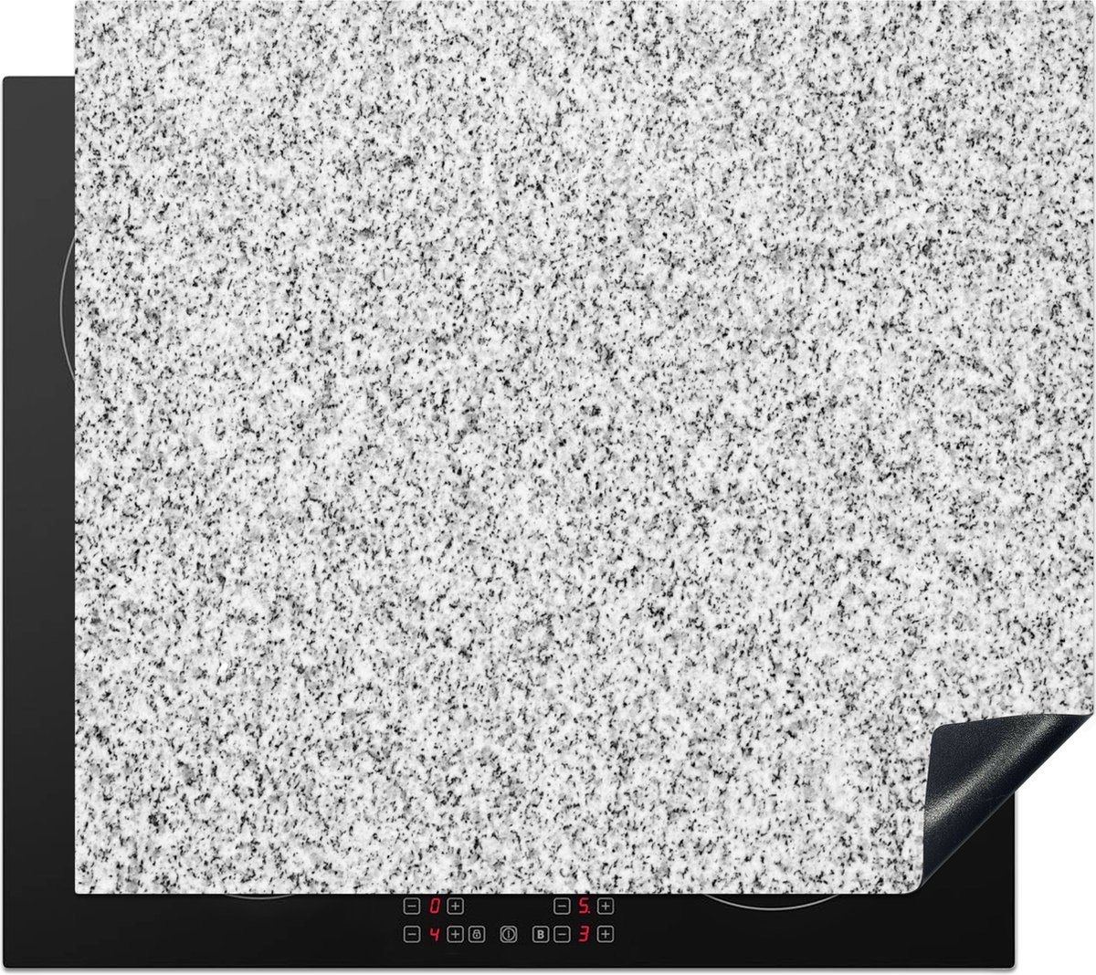 Inductie beschermer - Graniet print - Grijs - Zwart - Design - Inductie mat - Inductie fornuis - 59x52 cm - Afdekplaat voor inductie - Kookplaataccessoires
