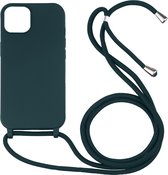 Hoesje geschikt voor iPhone 14 Pro - Backcover - Koord - Softcase - Flexibel - TPU - Groen