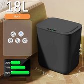 Prullenbak - Prullenbak Met Sensor - 18 Liter - USB Oplaadbaar - UV Desinfectie Lamp - 21 x 27.5 x 31.5 CM - Zwart