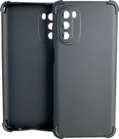 Shockproof Flexibele achterkant Silicone hoesje Zwart Geschikt voor: Motorola Moto G52