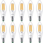 Doos 10 stuks Philips LED Kaarslamp E14 2.3W 485lm 2700K Helder Niet-Dimbaar B35 Energielabel A