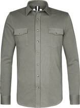 Profuomo - Overshirt French Terry Groen - Heren - Maat M - Modern-fit