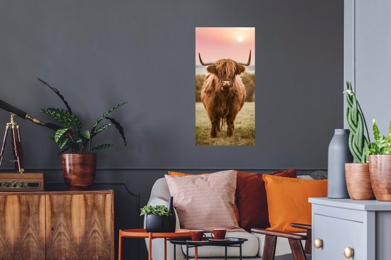 Stickers Stickers muraux - Highlander écossais - Soleil - Ciel - 40x80 cm - Film adhésif