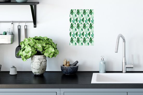 Stickers muraux - Vintage - Feuilles - Pois - 20x30 cm - Feuille adhésive