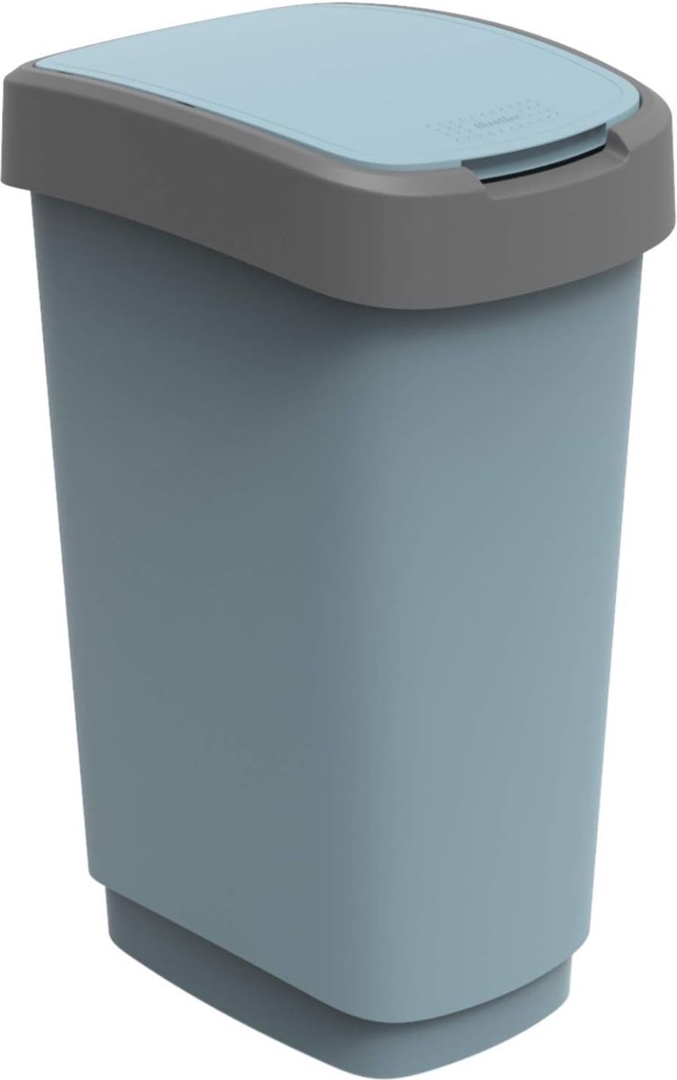 Twist, Afvalbak 50l met deksel, Kunststof (PP gerecycled) BPA-vrij, blauw, 50l (40,1 x 29,8 x 60,2 cm)