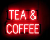 TEA & COFFEE - Lichtreclame Neon LED bord verlicht | SpellBrite | 58 x 38 cm | 6 Dimstanden - 8 Lichtanimaties | Reclamebord neon verlichting