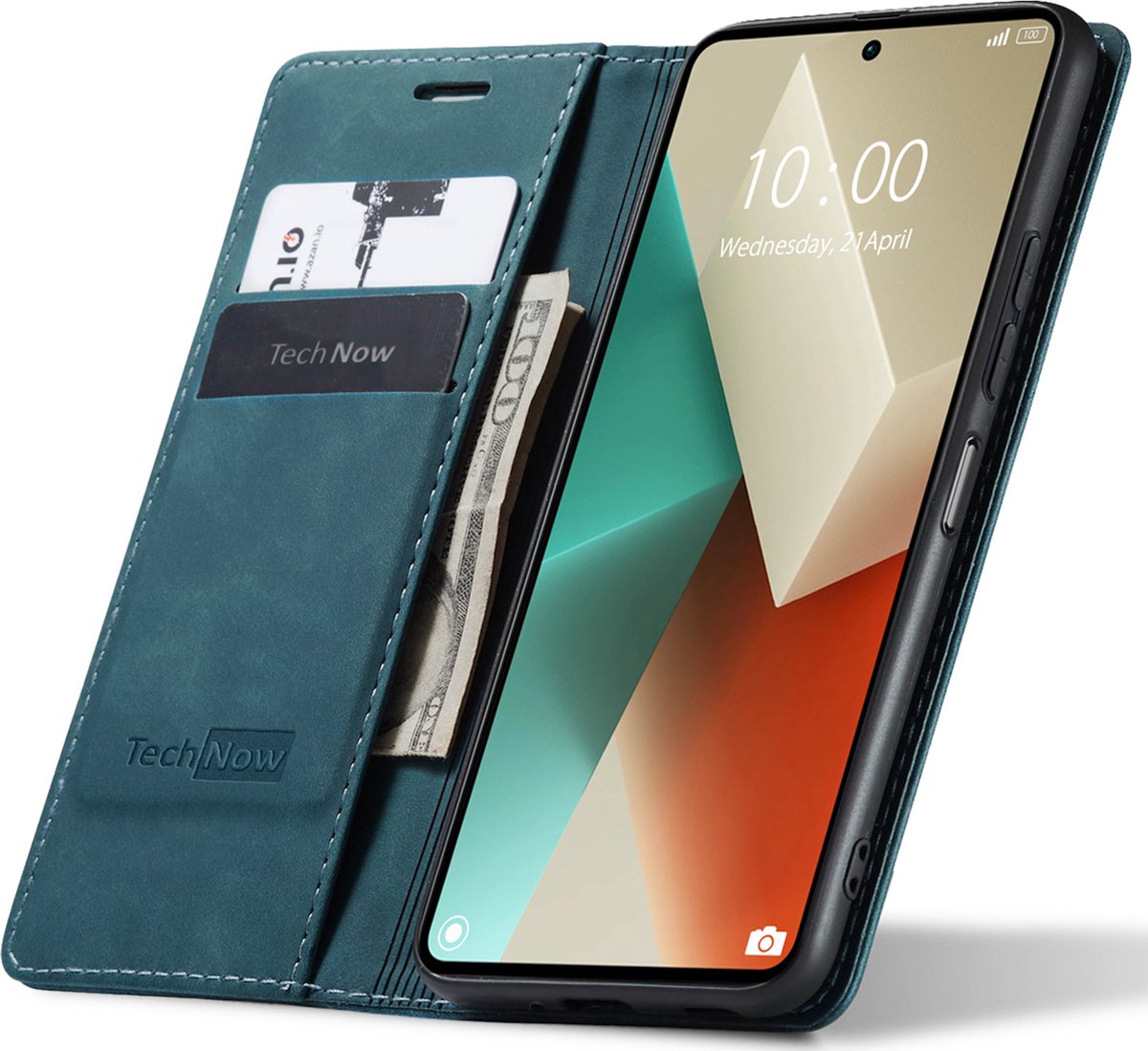 Hoesje geschikt voor Xiaomi Redmi Note 13 4G - Book Case Leer Slimline Blauw