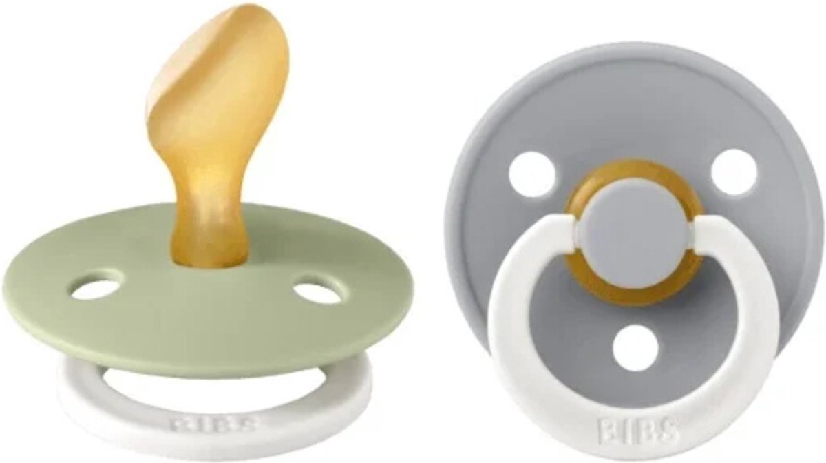 Goedkoopste BiBS - Glow in the Dark - Maat 2 - Fopspeen - Anatomisch - Sage Glow / Cloud Glow