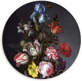 WallCircle - Kamer decoratie aesthetic - Wandcirkel - Muurcirkel Binnen - Bloemen - Boeket - Balthasar van der Ast - Oude meesters - 60x60 cm - Wanddecoratie - Ronde Schilderijen