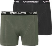 Brunotti Sido 2-pack Heren Boxershorts - Zwart + Groen - M