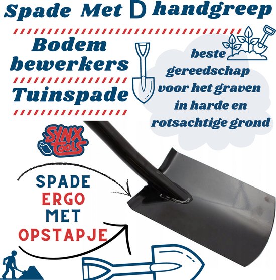 Synx Tools Kinder Spades Mini ERGO - Kinder Schep - Kinder schop / Schoppen - Spade Ergonomisch - Kind tuingereedschap - Steel 70cm van Synx Tools — afbeelding 5