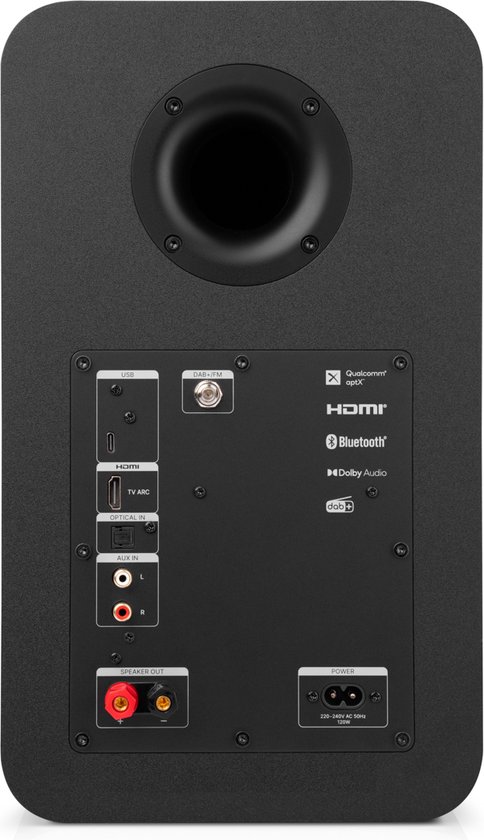 Teufel ULTIMA 25 ACTIVE - Bluetooth boekenplankspeakers met geïntegreerde AV-receiver - Dolby Audio - DAB+ /FM-radio - Bluetooth 5.0 aptX - HDMI ARC CEC - Night Black