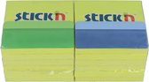 Stick'n Memoblok - 76x76mm - neon geel - 1200 memoblaadjes + 24 index papieren tabs 76x38mm