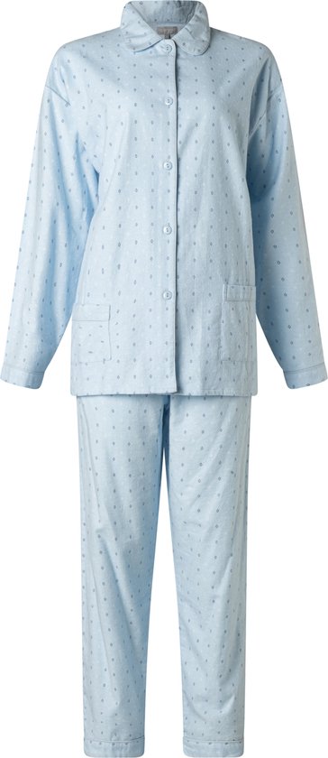 Lunatex - dames pyjama 641511 - flanel - blauw - maat XL